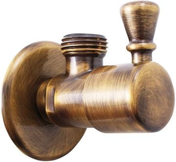 RAV SLEZÁK rohový ventil 1/2"x1/2", stará mosaz