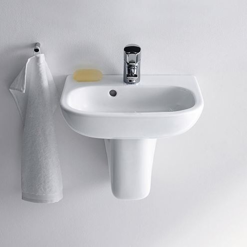 DURAVIT D-CODE umývátko 45 cm, s otvorem pro baterii a přepadem 07054500002 Obrázek - fotka