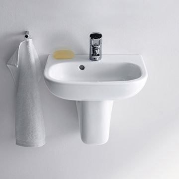 DURAVIT D-CODE umývátko 45 cm, s otvorem pro baterii a přepadem 07054500002 Obrázek - fotka