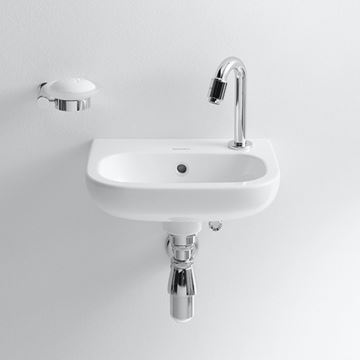DURAVIT D-CODE umývátko 36 cm, s otvorem pro baterii vpravo a přepadem 07053600082 Obrázek - fotka