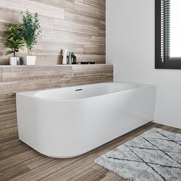 RIHO DESIRE CORNER rohová vana 184x84 cm, pro 2 osoby, s nožičkami, napouštění přepadem, akrylát B088007005 Obrázek - fotka