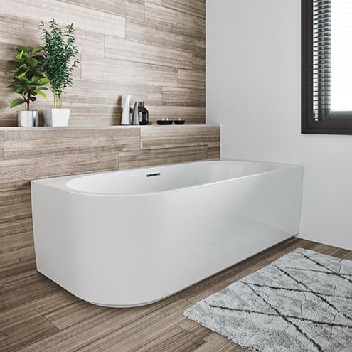 RIHO DESIRE CORNER rohová vana 184x84 cm, pro 2 osoby, s nožičkami, napouštění přepadem, akrylát B088007005 Obrázek - fotka
