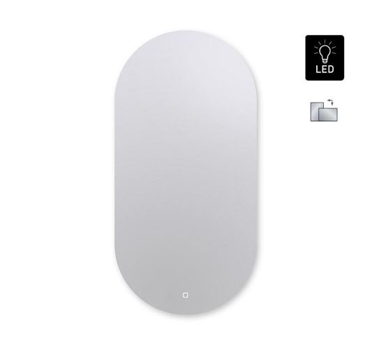 AMIRRO AMBIENTE OVAL zrcadlo 100x50 cm, reverzibilní, s osvětlení, se senzorem 411-286 Obrázek - fotka