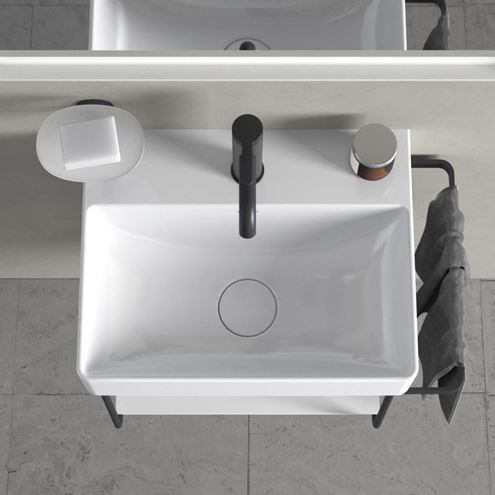 DURAVIT DURASQUARE umývátko 45 cm, s otvorem pro baterie, bez přepadu 0732450041 Obrázek - fotka