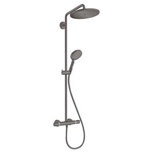 HANSGROHE CROMA SELECT S SHOWERPIPE 280 sprchový set s termostatickou baterií, horní sprcha, ruční sprcha se 3 proudy, tyč, hadice, EcoSmart, kartáčovaný černý chrom