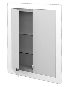 DŘEVOJAS GRID GA2OE 60 zrcadlová skříňka vestavná 72,4x86,3x14 cm, osvětlení, s el. zásuvkou, lamino, vysoce lesklá bílá 49310 Obrázek - fotka