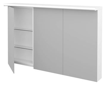DŘEVOJAS MAJESTY GA3OE 120 zrcadlová skříňka 120x76,7x21 cm, osvětlení, s vypínačem a el. zásuvkou, lamino, vysoce lesklá bílá 129552 Obrázek - fotka