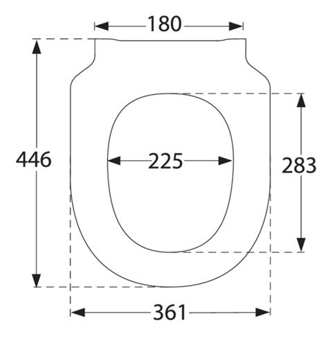 VILLEROY & BOCH SUBWAY 3.0 WC sedátko, SoftClosing, alpská bílá 8M42S1T1 Technický nákres