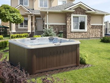 JACUZZI J-235 vířivka 213,5x213,5 cm, pro 6 osob, 35 trysek, s termokrytem, s osvětlením, platinum/roasted chestnut J235+903003210 MSF Obrázek - fotka