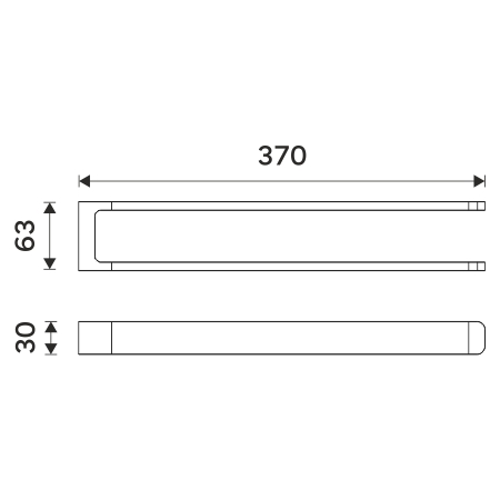 NIMCO MAYA držák ručníků 370 mm, dvojramenný, chrom MA 29098-26 Technický nákres