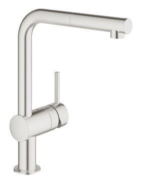 GROHE MINTA dřezová baterie, s vytahovací sprškou, supersteel