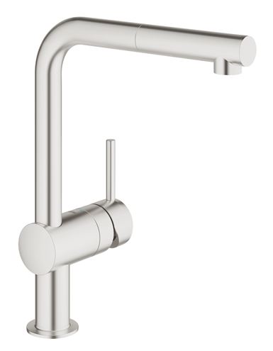 GROHE MINTA dřezová baterie, s vytahovací sprškou, supersteel 32168DC0 Obrázek - Hlavní obrázek
