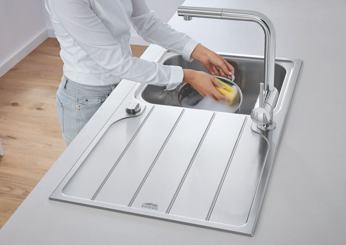 GROHE MINTA dřezová baterie, s vytahovací sprškou, chrom 32168000 Obrázek - fotka