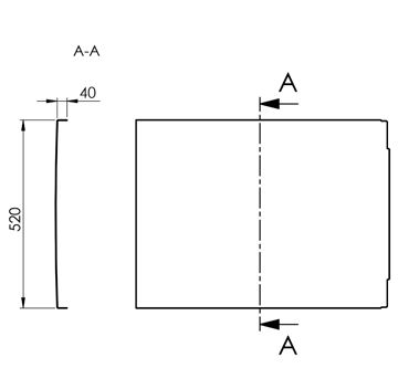 POLYSAN COUVERT boční panel k vaně 70x52 cm 72854 Technický nákres