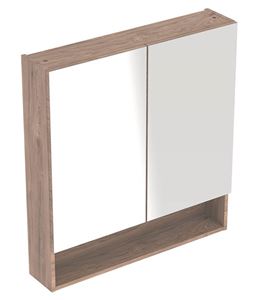 GEBERIT SELNOVA SQUARE zrcadlová skříňka 78,8x85x17,5 cm, dřevotříska, ořech hickory