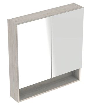 GEBERIT SELNOVA SQUARE zrcadlová skříňka 78,8x85x17,5 cm, dřevotříska, světlý ořech hickory