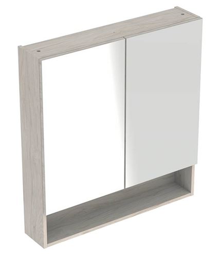 GEBERIT SELNOVA SQUARE zrcadlová skříňka 78,8x85x17,5 cm, dřevotříska, světlý ořech hickory 501.271.00.1 Obrázek - Hlavní obrázek