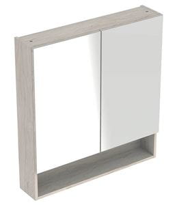 GEBERIT SELNOVA SQUARE zrcadlová skříňka 78,8x85x17,5 cm, dřevotříska, světlý ořech hickory