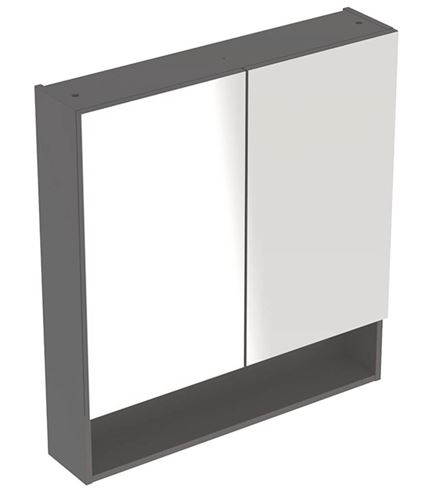 GEBERIT SELNOVA SQUARE zrcadlová skříňka 78,8x85x17,5 cm, dřevotříska, lávová/matný lak 501.269.00.1 Obrázek - Hlavní obrázek