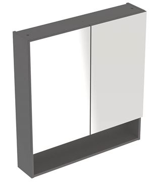GEBERIT SELNOVA SQUARE zrcadlová skříňka 78,8x85x17,5 cm, dřevotříska, lávová/matný lak