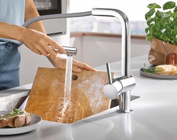 GROHE MINTA dřezová baterie, s vytahovací sprškou, chrom 30274000 Obrázek - fotka