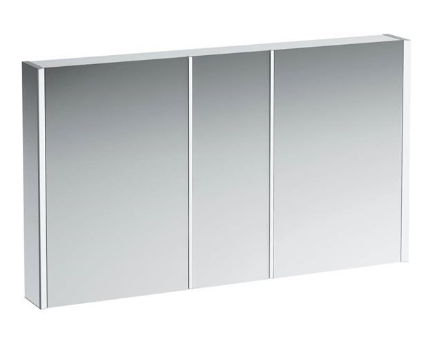 LAUFEN FRAME 25 zrcadlová skříňka 130x75x15 cm, osvětlení, s vypínačem a el. zásuvkou, hliník, zrcadlo H4087549001441 Obrázek - Hlavní obrázek