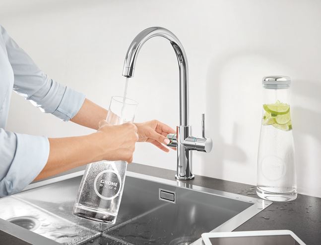 GROHE BLUE PROFESSIONAL dřezové elektronická baterie, s filtračním a chladícím zařízením, Bluetooth, napájení ze sítě, chrom 31323002 Obrázek - fotka