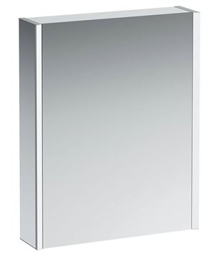 LAUFEN FRAME 25 zrcadlová skříňka 60x75x15 cm, osvětlení, s vypínačem a el. zásuvkou, panty vlevo, hliník, zrcadlo