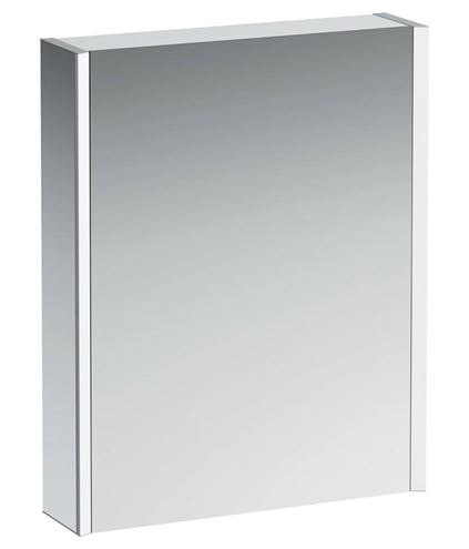 LAUFEN FRAME 25 zrcadlová skříňka 60x75x15 cm, osvětlení, s vypínačem a el. zásuvkou, panty vlevo, hliník, zrcadlo H4084519001441 Obrázek - Hlavní obrázek