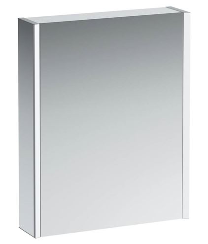 LAUFEN FRAME 25 zrcadlová skříňka 60x75x15 cm, osvětlení, s vypínačem a el. zásuvkou, panty vpravo, hliník, zrcadlo H4084529001441 Obrázek - Hlavní obrázek