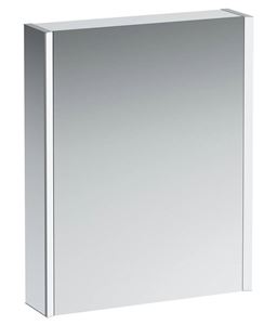 LAUFEN FRAME 25 zrcadlová skříňka 60x75x15 cm, osvětlení, s vypínačem a el. zásuvkou, panty vpravo, hliník, zrcadlo