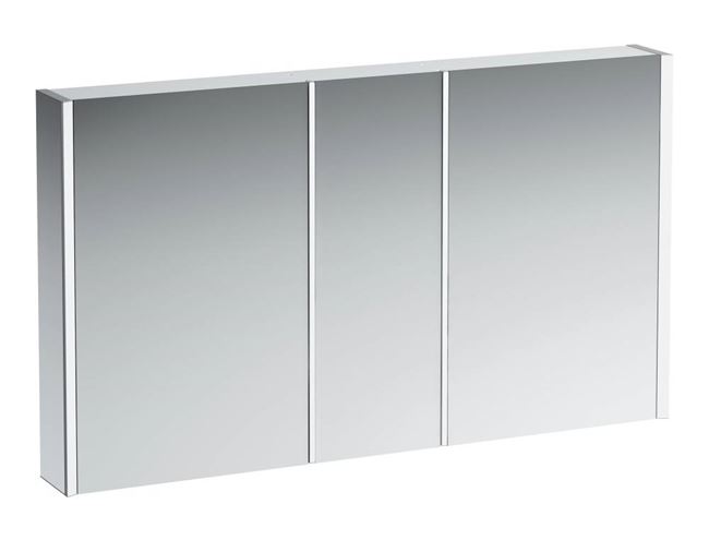 LAUFEN FRAME 25 zrcadlová skříňka 130x75x15 cm, osvětlení, hliník, lesklá bílá H4087249001451 Obrázek - Hlavní obrázek