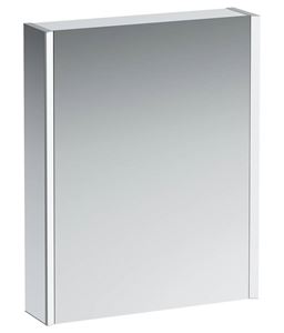LAUFEN FRAME 25 zrcadlová skříňka 60x75x15 cm, osvětlení, panty vpravo, hliník, lesklá bílá