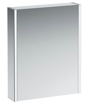 LAUFEN FRAME 25 zrcadlová skříňka 60x75x15 cm, osvětlení, panty vpravo, hliník, lesklá bílá
