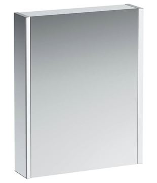 LAUFEN FRAME 25 zrcadlová skříňka 60x75x15 cm, osvětlení, panty vpravo, hliník, lesklá bílá