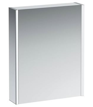 LAUFEN FRAME 25 zrcadlová skříňka 60x75x15 cm, osvětlení, s vypínačem a el. zásuvkou, panty vlevo, hliník, zrcadlo