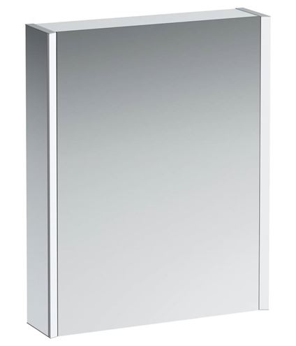 LAUFEN FRAME 25 zrcadlová skříňka 60x75x15 cm, osvětlení, s vypínačem a el. zásuvkou, panty vpravo, hliník, zrcadlo H4084029001441 Obrázek - Hlavní obrázek