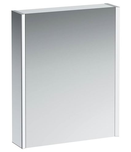 LAUFEN FRAME 25 zrcadlová skříňka 60x75x15 cm, osvětlení, s vypínačem a el. zásuvkou, panty vlevo, hliník, lesklá bílá H4084019001451 Obrázek - Hlavní obrázek