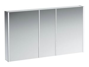 LAUFEN FRAME 25 zrcadlová skříňka 130x75x15 cm, osvětlení, s vypínačem a el. zásuvkou, hliník, lesklá bílá