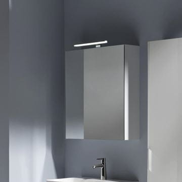 LAUFEN BASE zrcadlová skříňka 60x70x18,5 cm, osvětlení, s vypínačem a el. zásuvkou, panty vlevo, MDF, matná bílá H4027511102601 Obrázek - fotka