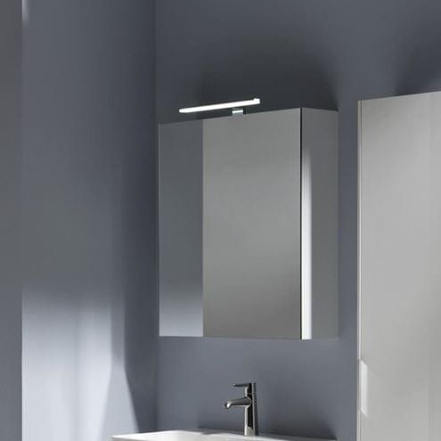 LAUFEN BASE zrcadlová skříňka 60x70x18,5 cm, osvětlení, s vypínačem a el. zásuvkou, panty vlevo, MDF, lesklá bílá H4027511102611 Obrázek - fotka