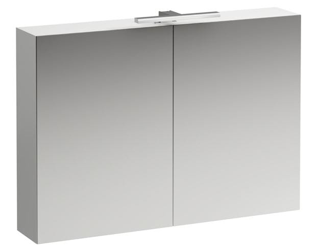 LAUFEN BASE zrcadlová skříňka 100x70x18,5 cm, osvětlení, s vypínačem a el. zásuvkou, MDF, lesklá bílá H4028521102611 Obrázek - Hlavní obrázek