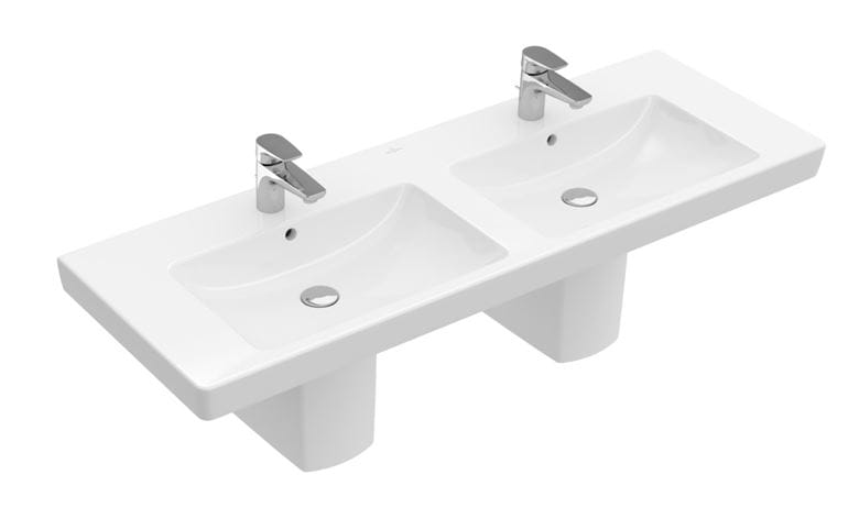 VILLEROY & BOCH SUBWAY 2.0 dvojumyvadlo 130 cm, se 2 otvory pro baterie a přepadem, alpská bílá 7175D001 Obrázek - fotka