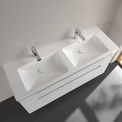VILLEROY & BOCH SUBWAY 2.0 dvojumyvadlo 130 cm, se 2 otvory pro baterie a přepadem, CeramicPlus, alpská bílá 7175D0R1 Obrázek - fotka