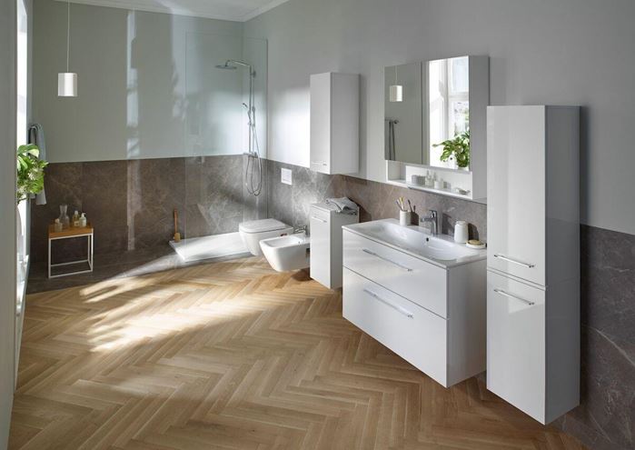 GEBERIT SELNOVA SQUARE zrcadlová skříňka 78,8x85x17,5 cm, dřevotříska, vysoce lesklá bílá 501.268.00.1 Obrázek - fotka