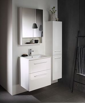 GEBERIT SELNOVA SQUARE zrcadlová skříňka 78,8x85x17,5 cm, dřevotříska, vysoce lesklá bílá 501.268.00.1 Obrázek - fotka