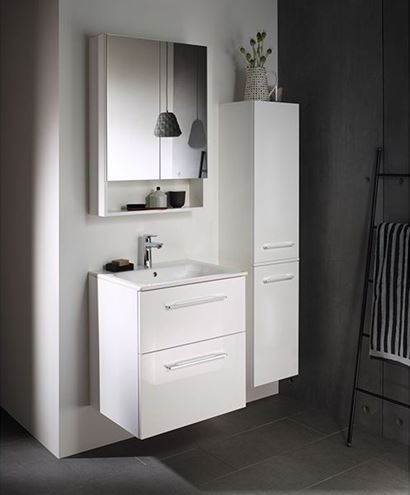 GEBERIT SELNOVA SQUARE zrcadlová skříňka 78,8x85x17,5 cm, dřevotříska, vysoce lesklá bílá 501.268.00.1 Obrázek - fotka