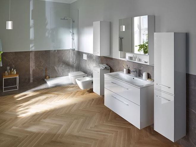 GEBERIT SELNOVA SQUARE zrcadlová skříňka 58,8x85x17,5 cm, dřevotříska, vysoce lesklá bílá 501.264.00.1 Obrázek - fotka