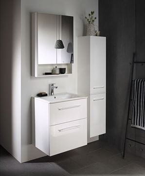 GEBERIT SELNOVA SQUARE zrcadlová skříňka 58,8x85x17,5 cm, dřevotříska, vysoce lesklá bílá 501.264.00.1 Obrázek - fotka