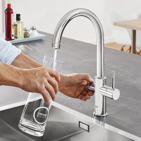 GROHE BLUE HOME dřezová elektronická baterie, s filtračním a chladícím zařízením, Bluetooth, napájení ze sítě, chrom 31455001 Obrázek - fotka
